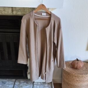 Wilfred Camel Open Front Cardigan Jacket, M